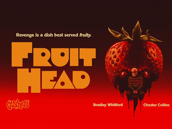 Actor Bradley Whitford and viral creator Chester Collins bring the Gushers Fruithead legend to life in a new horror short that reimagines the infamous ’90s commercial as a terrifying Halloween thriller.